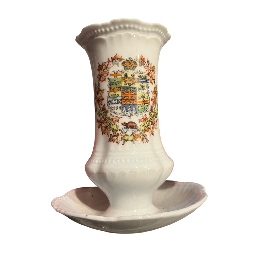Victoria Austria China Hat Pin Holder Dominion Canada Transferware